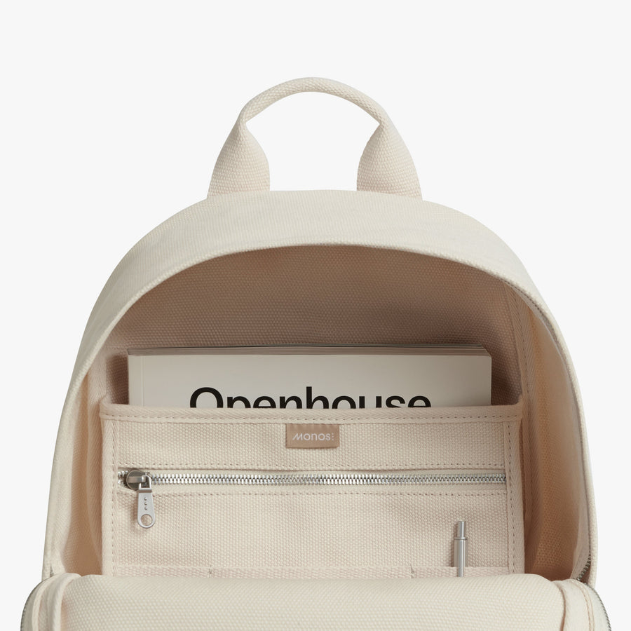 Ecru | Interior view of Gesso Backpack in Ecru
