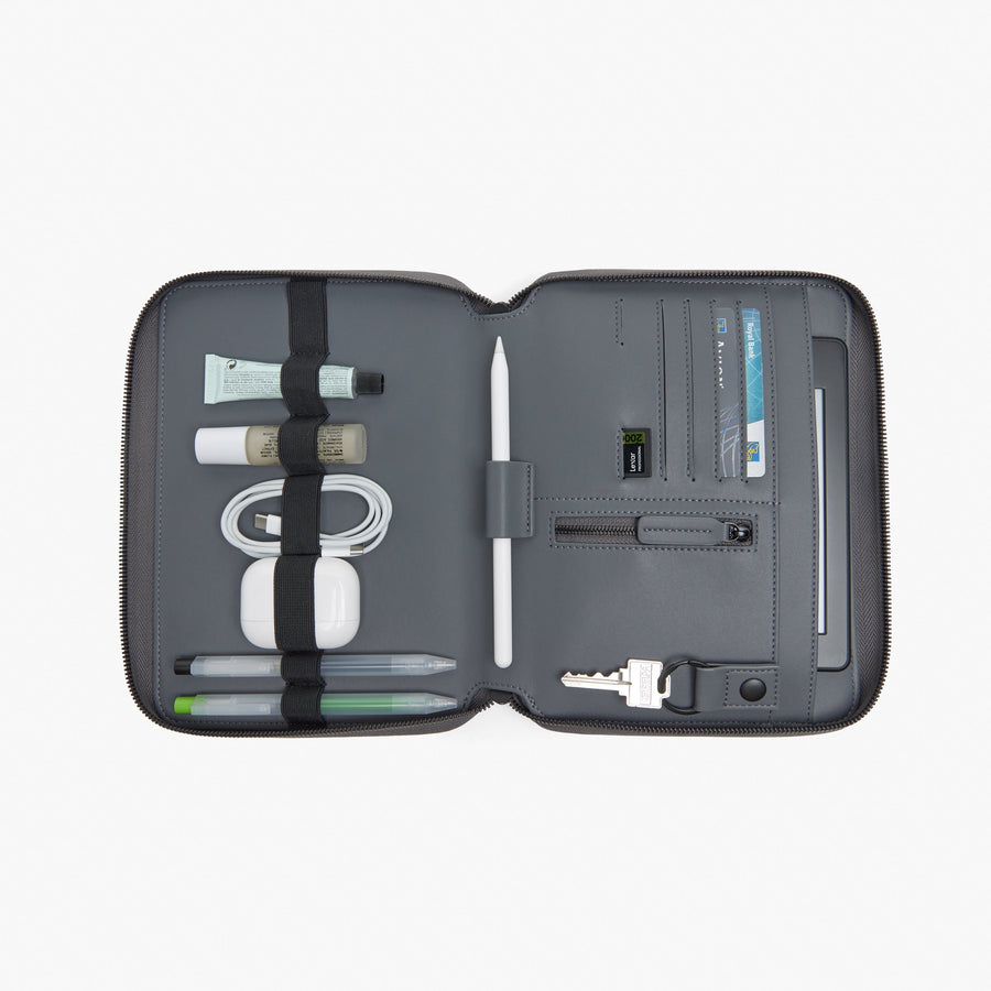 Dover Grey (Vegan Leather) | Inside view of Metro Folio Kit in Dover Grey